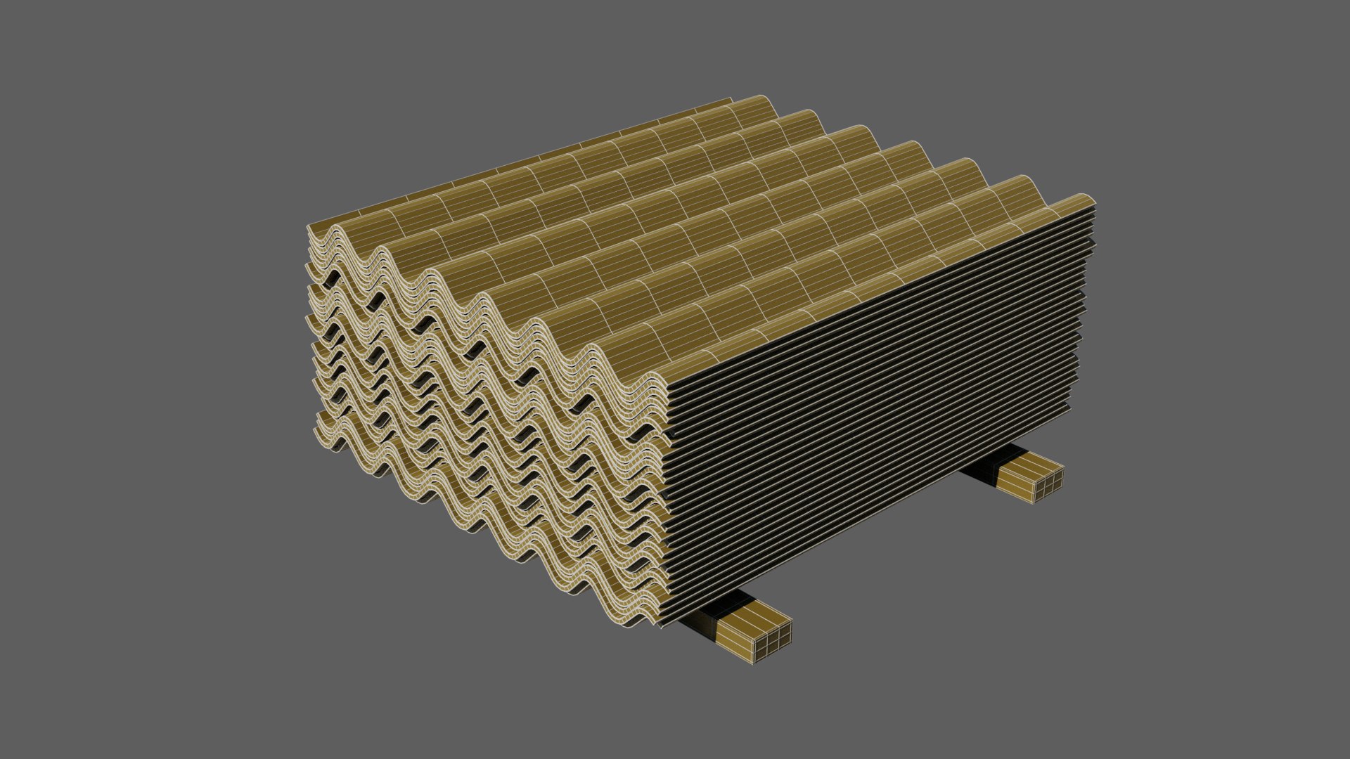 Stack Of Concrete Roof Tiles 3D Model - TurboSquid 2255256