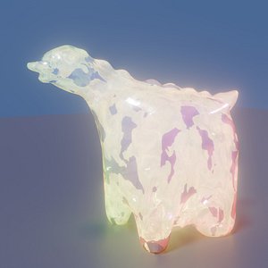 Magical illuminated dinosaur figurine made of mineral