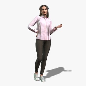 3D Beautiful Girl Rigged Character