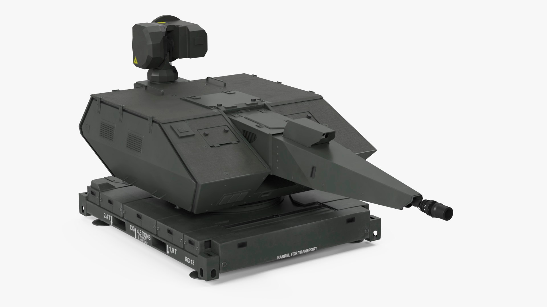 Barrel Skynex Air Defense System Green Rigged 3D model preview