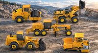 Low Poly Construction Vehicles Pack Game Ready PBR Machinery Set