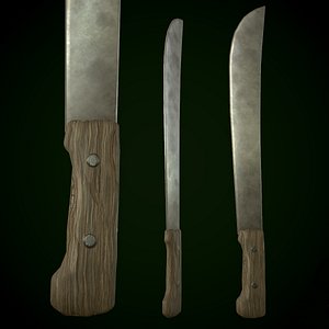 3D machete weapon model