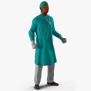 African Black Male Doctor Rigged for Cinema 4D