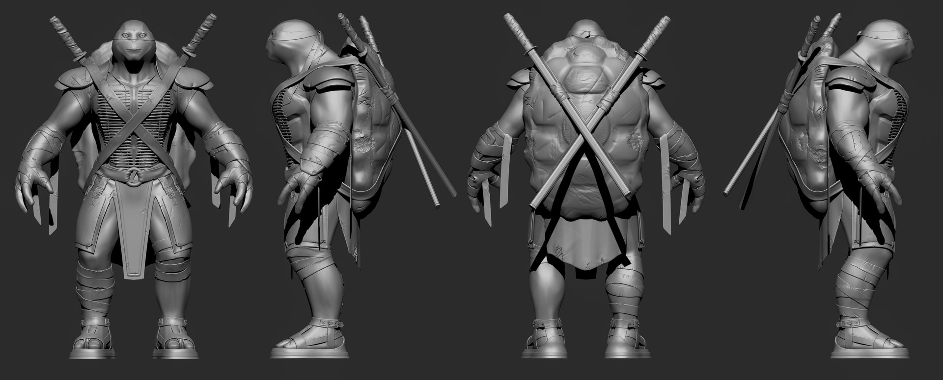 3D TMNT Leonardo Game Ready Model - TurboSquid 1730180