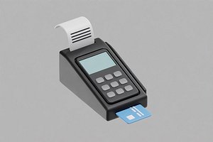 POS Payment Terminal Cartoon 3D model