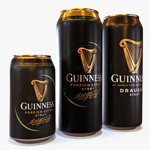 Guinness Beer Cans Set 3D