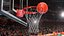 Animierter Spalding Basketball prallt vom Ring ab