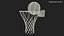 Animierter Spalding Basketball prallt vom Ring ab