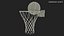 Animierter Spalding Basketball prallt vom Ring ab
