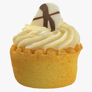 Vanilla Cupcake With White Chocolate 01 3D model