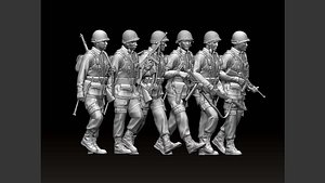 american soldiers ww2 3D model