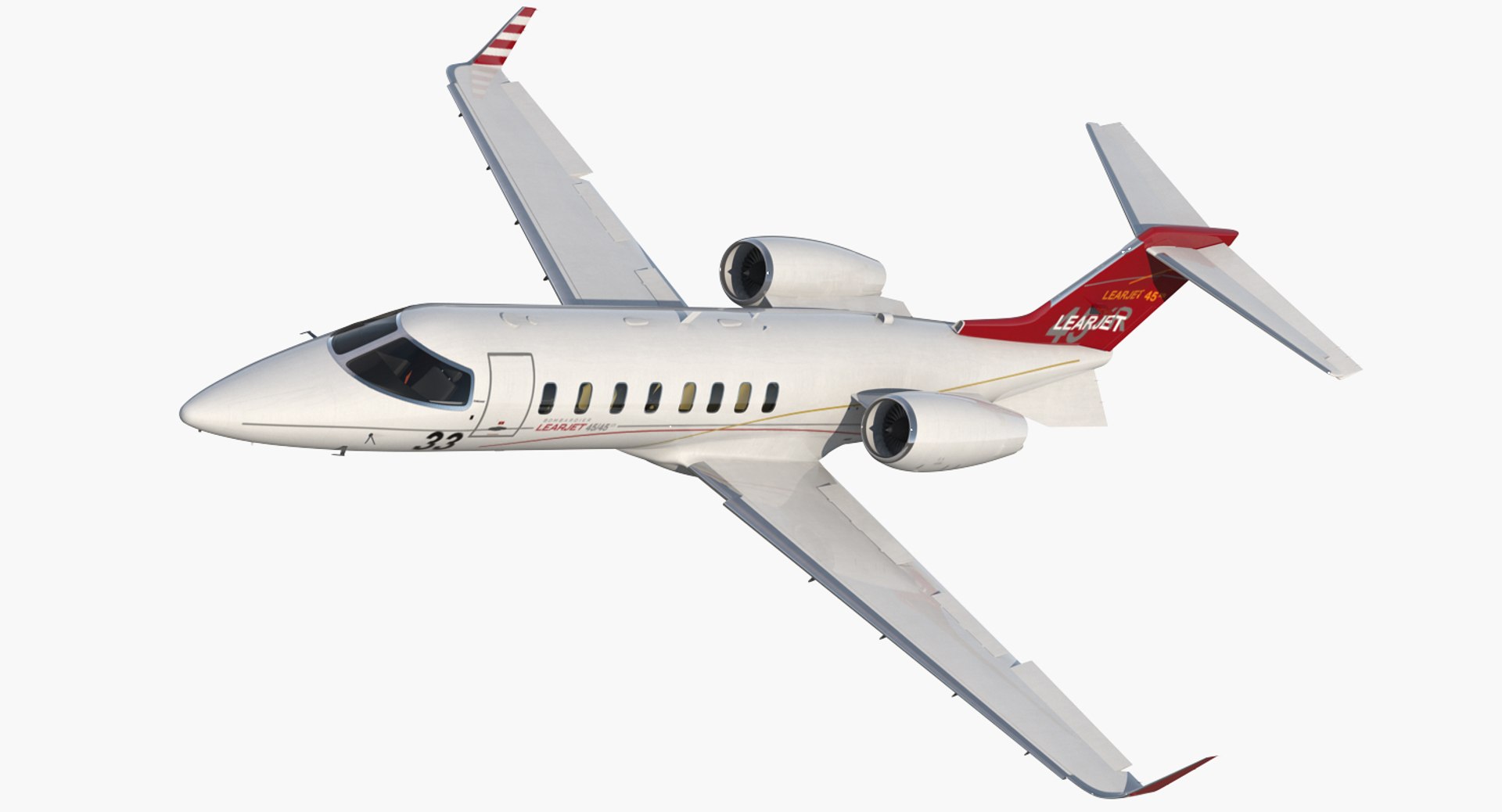 Bombardier Learjet 45XR Rigged 3D model preview