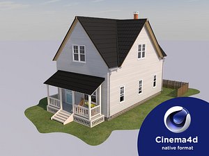 cinema4d house american style