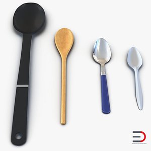 c4d spoons set plastic