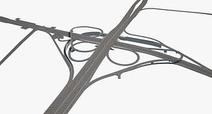 3D model highway road junction 2