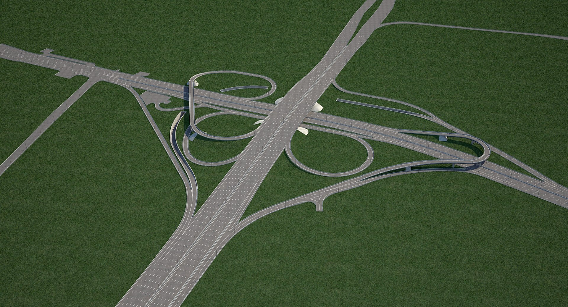 3D Model Highway Road Junction 2 | 1143618 | TurboSquid