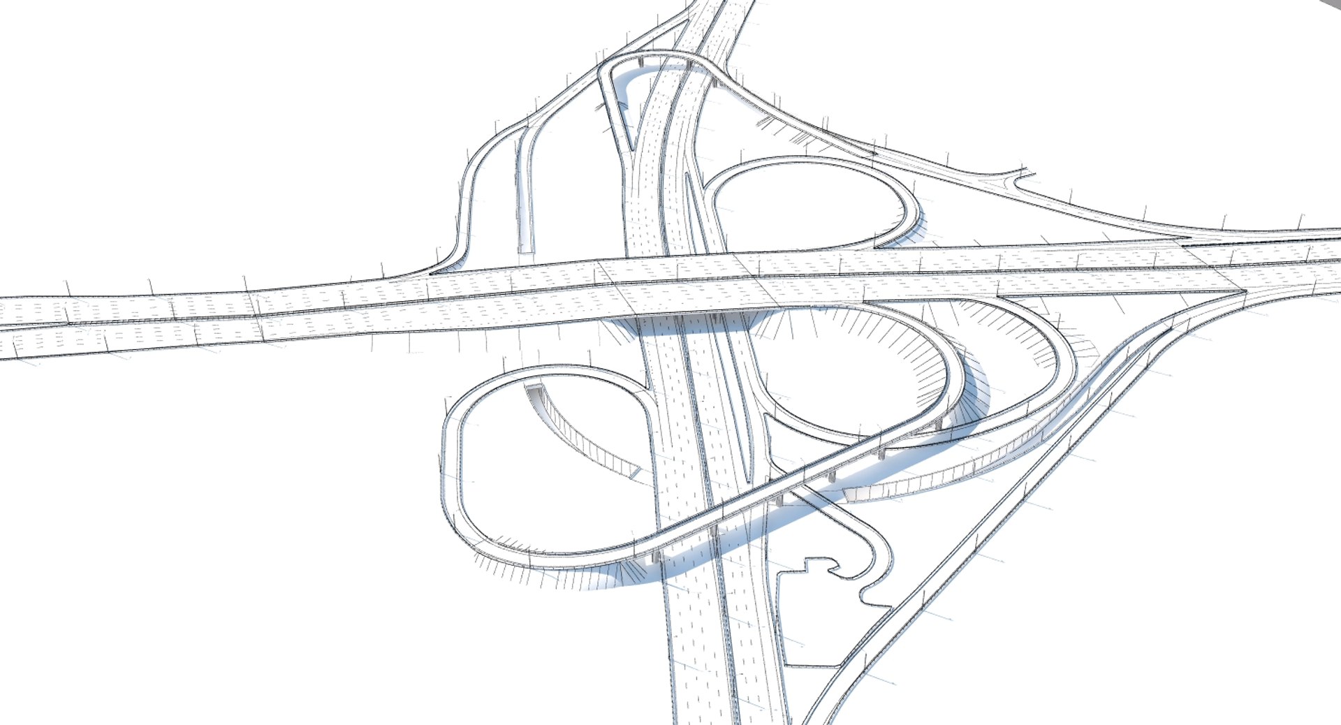 3D Model Highway Road Junction 2 | 1143618 | TurboSquid