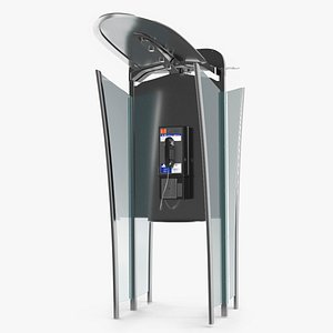 Glass Phone Booth Lights On