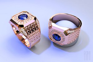 men jewelry ring with stones