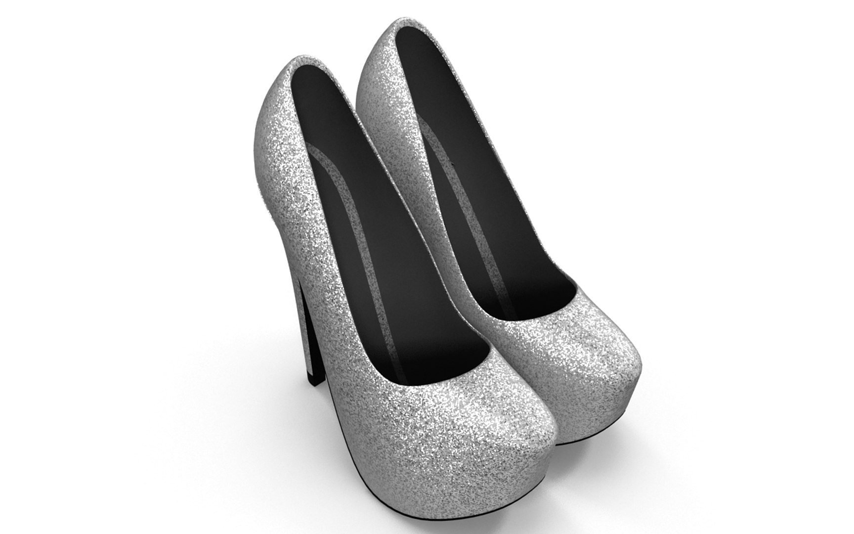 3d model heel party silver