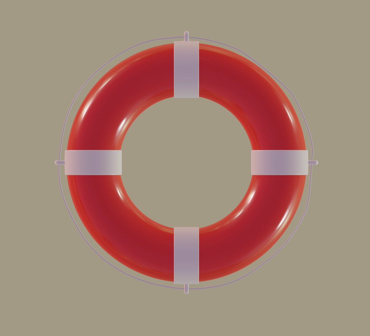 3D Model White Red Rope - TurboSquid 1479892