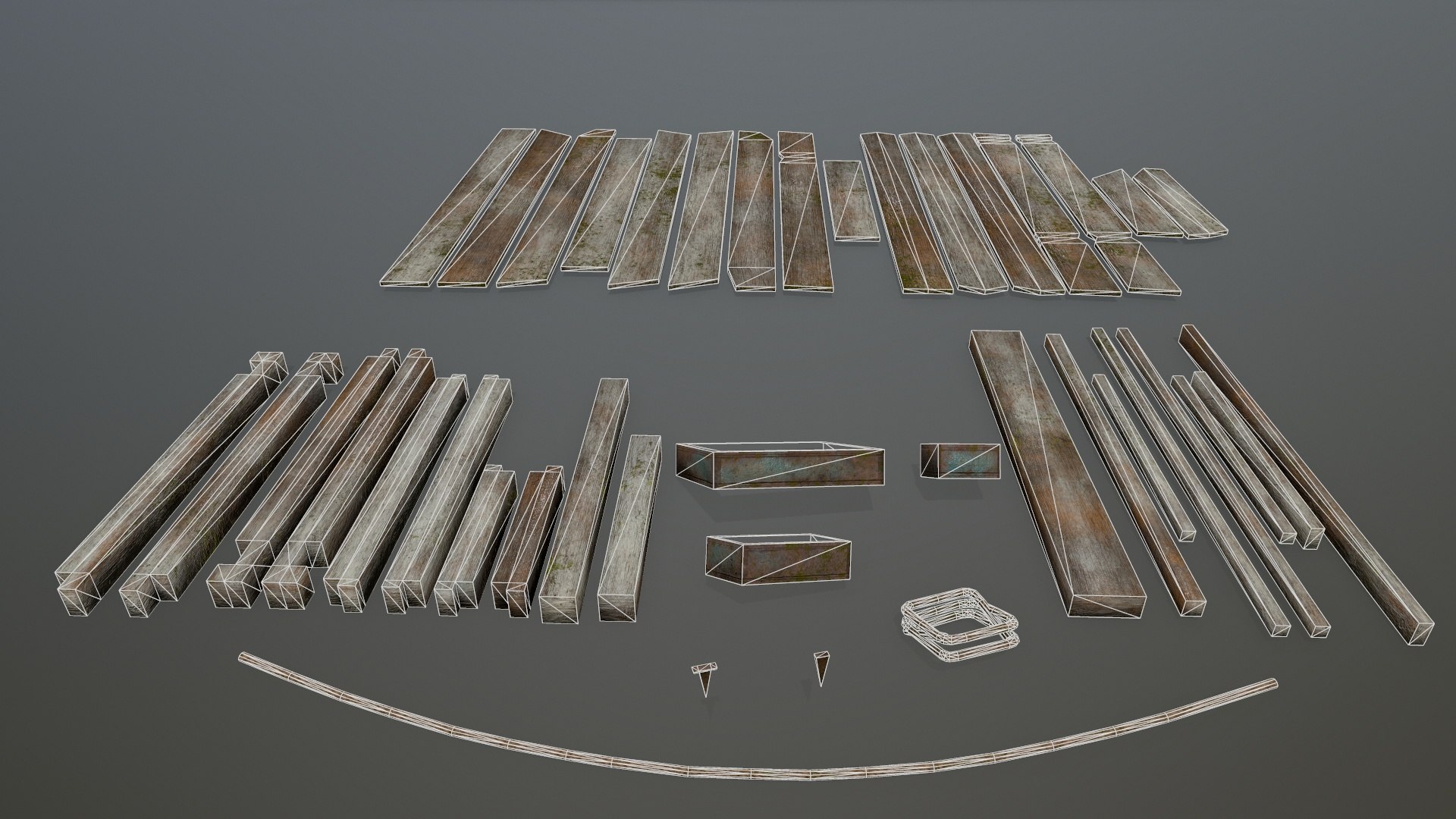 3D Wooden Pier Set - TurboSquid 1729517