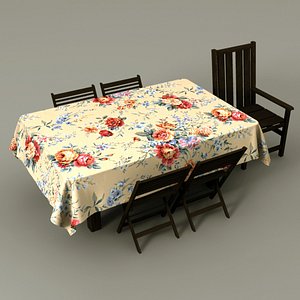 Table with cloth