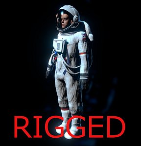 3d ik rigged astronaut