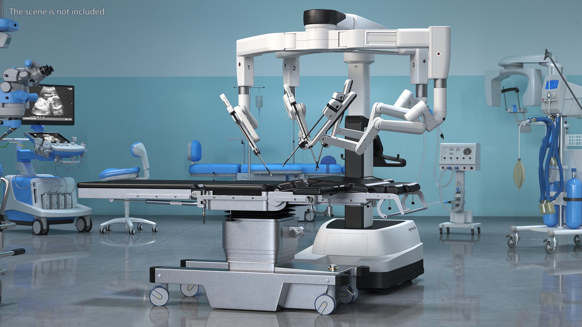 3D model Surgical Robotic System da Vinci SI Rigged with Operating Table https://p.turbosquid.com/ts-thumb/ip/XlL879/MH/surgicalroboticsystemdavincisiriggedwithoperatingtable3dsmodel003/jpg/1651243597/1920x1080/fit_q87/db8a5008a3bba32d4ccd7f477fd5e2f7dd5e0904/surgicalroboticsystemdavincisiriggedwithoperatingtable3dsmodel003.jpg