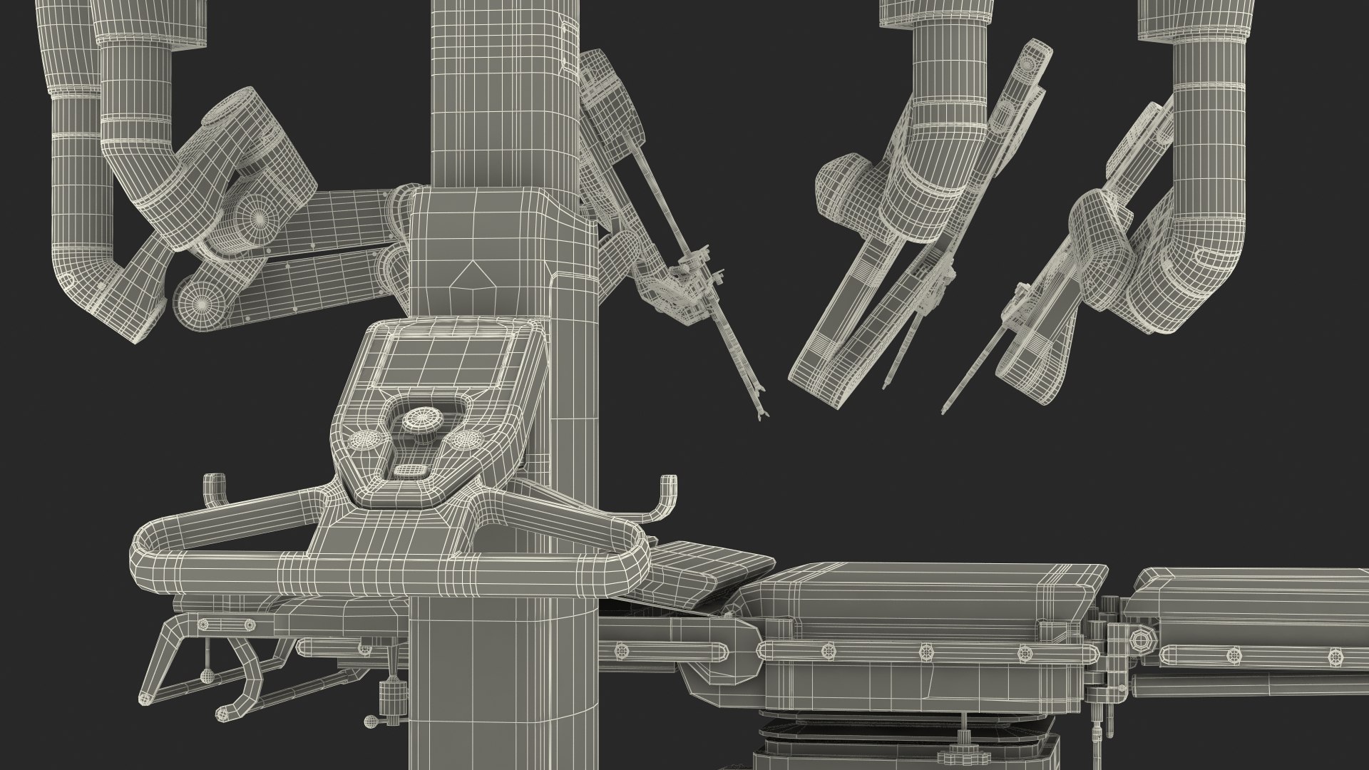 3D model Surgical Robotic System da Vinci SI Rigged with Operating Table https://p.turbosquid.com/ts-thumb/ip/XlL879/lb/surgicalroboticsystemdavincisiriggedwithoperatingtable3dsmodel034/jpg/1651243686/1920x1080/fit_q87/1f8bbba8772f9cdd55f2b7446fddf3b659296ccf/surgicalroboticsystemdavincisiriggedwithoperatingtable3dsmodel034.jpg