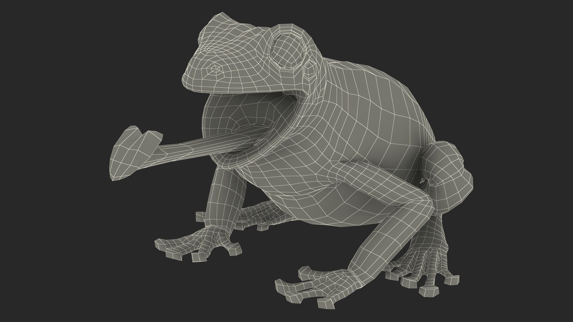 3D Australian Green Tree Frog With Extended Tongue Model - TurboSquid ...