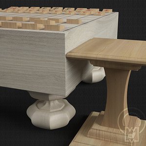 Chess Japanese Shogi - 2 engraved - traditional