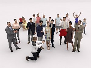 20x LOW POLY CASUAL SUMMER PEOPLE CROWD