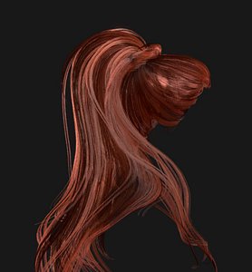 3D female hairstyle hair model