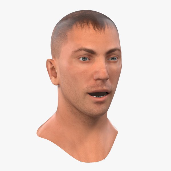 caucasian male head rigged 3d max