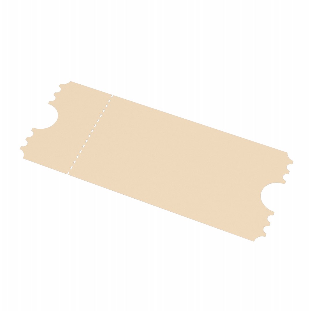 3D Beige Ticket Model - TurboSquid 2170938
