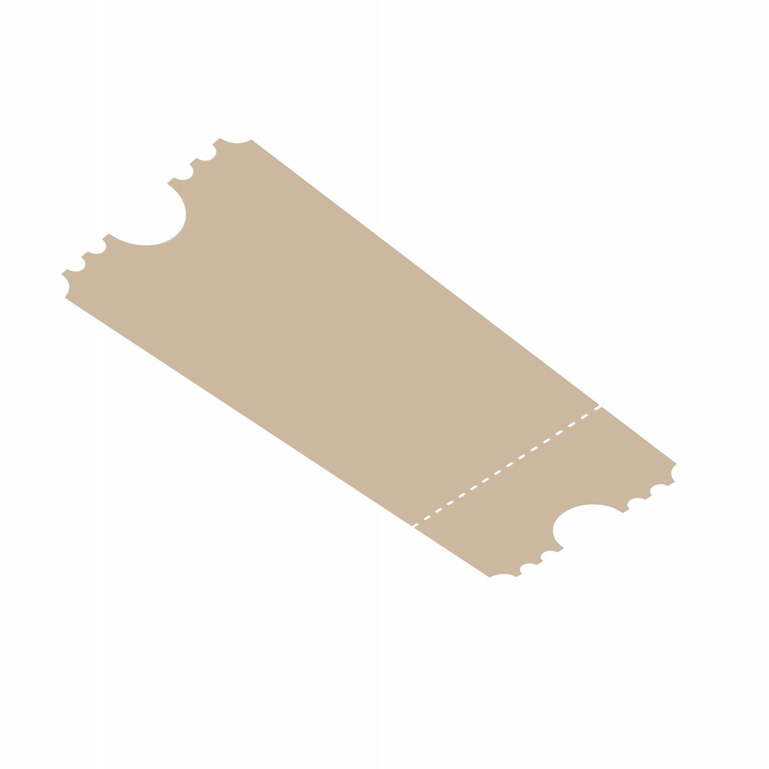 3D Beige Ticket Model - TurboSquid 2170938