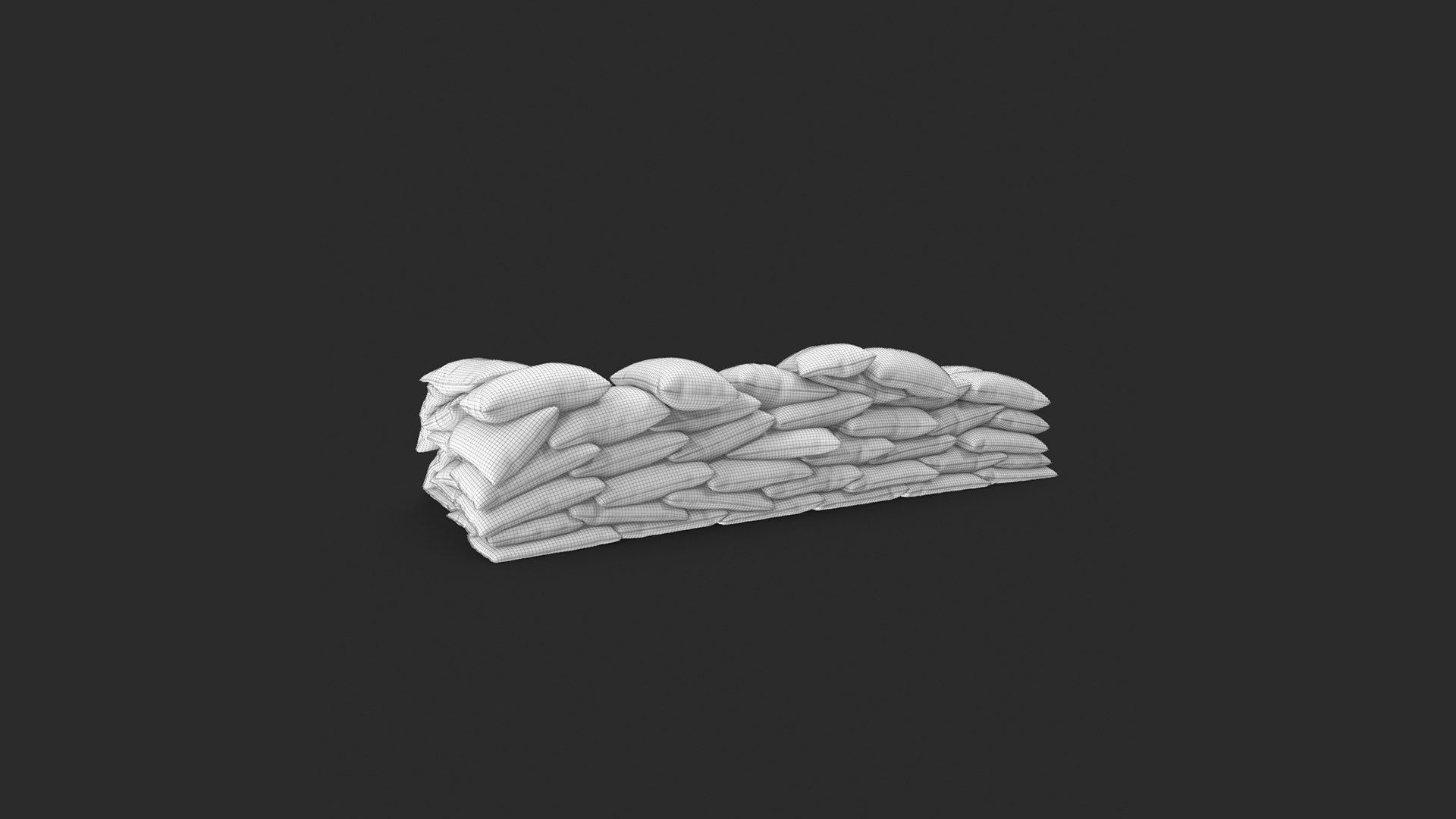 Sandbag Barricade 3D model https://p.turbosquid.com/ts-thumb/ip/rMEYhx/2n/wirev3_19/jpg/1697835689/1920x1080/fit_q87/3691a849cba6eeaa03533919fc57c37f074eab0d/wirev3_19.jpg
