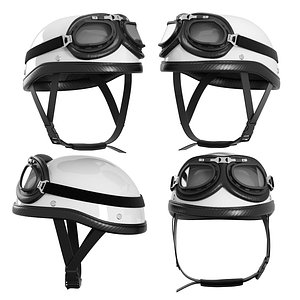 retro motorcycle helmet 3D model