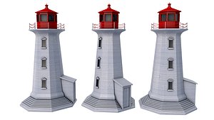 3D model Peggys Point Lighthouse