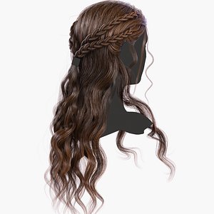 Real Time Hair Card Female Hairstyle part 15 Low-poly 3D model model