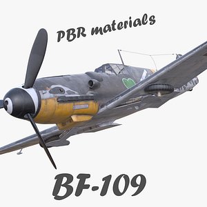 3D model BF-109 German fighter PBR materials