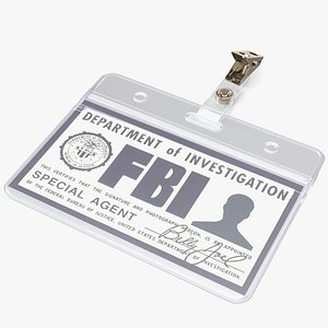 Transparent FBI Badge Holder 3D