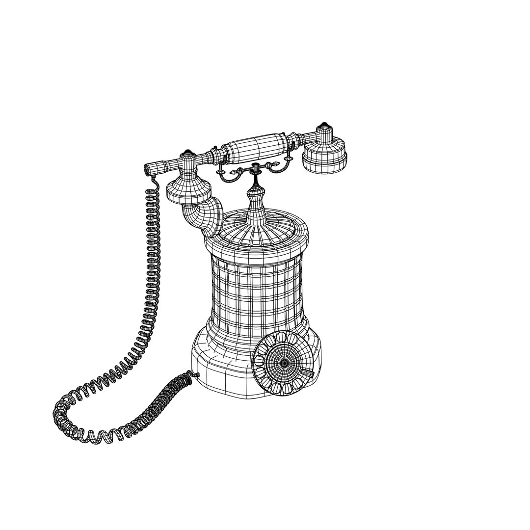 retro style phone 3d model