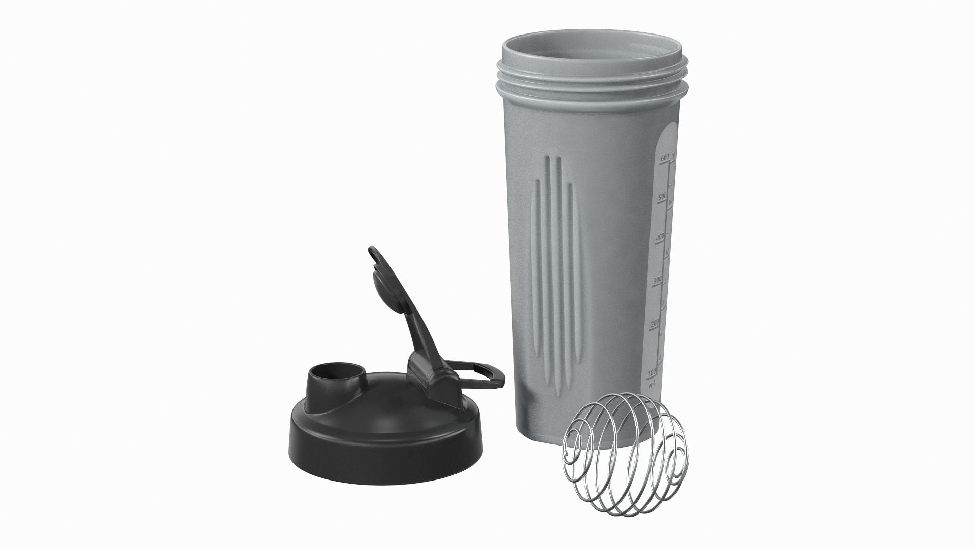 Protein Shaker Bottle Disassembled 3D model