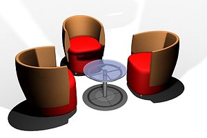 tub chair table 3d model