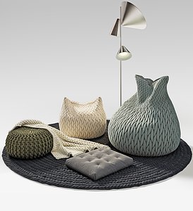 3d model pouf knitted