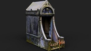3D cemetery mossy tomb arch abandoned ruins PBR photogrammetry