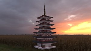 3D japanese pagoda model