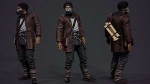 3D Post-Apocalyptic Librarian model